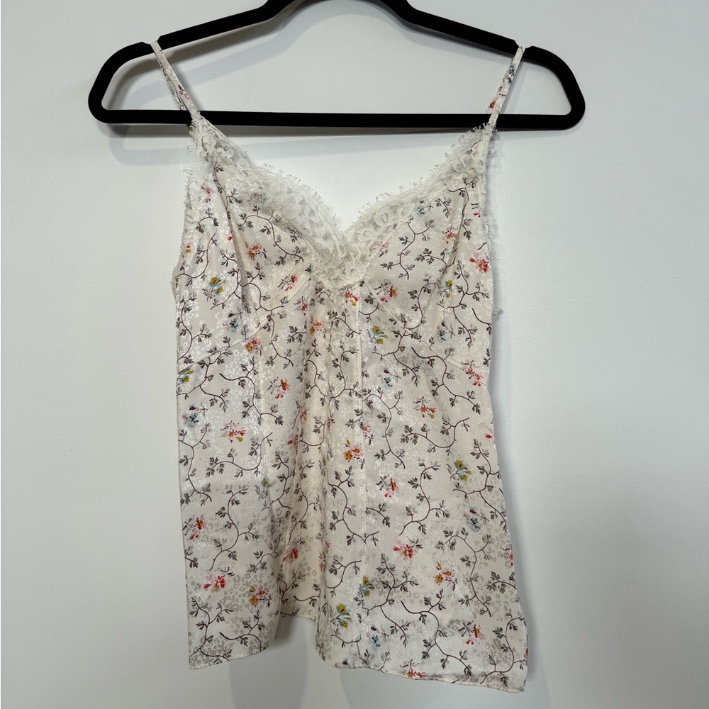 Rebecca Taylor Silk White Floral Camisole Blouse